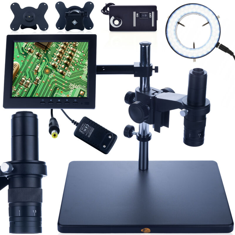foto del prodotto microscopio digitale rosfix earth pro mcep 0.5x display da 8 pollici supporto per microscopio digitale da 200 mm illuminatore per microscopio