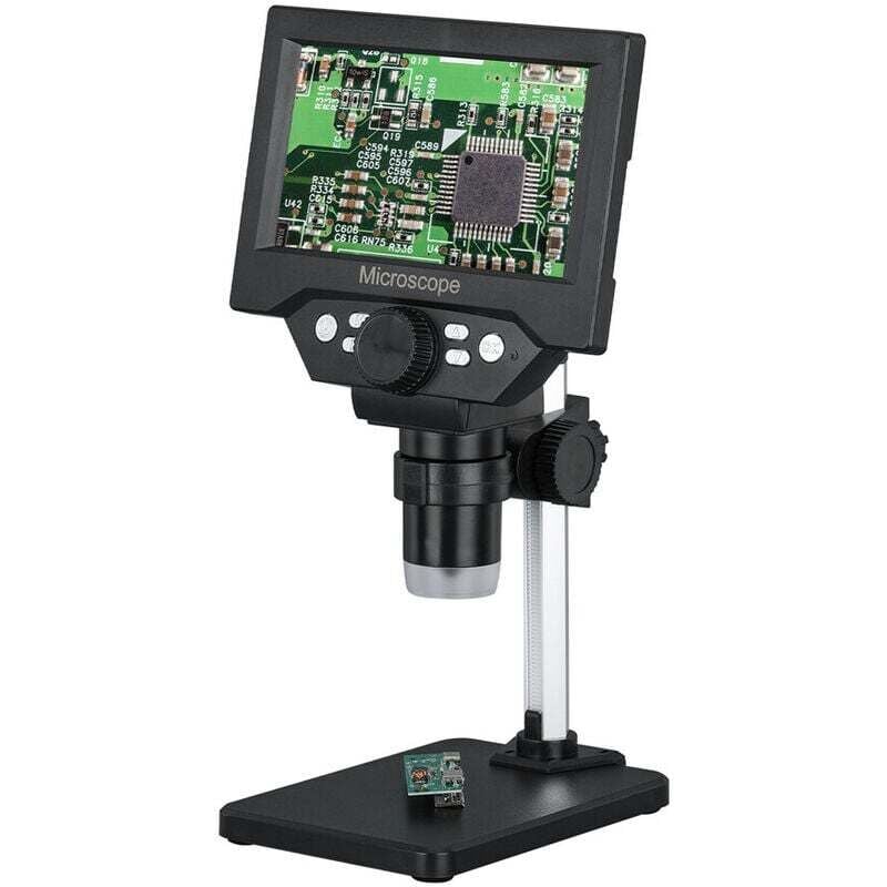foto del prodotto microscopio elettronico con schermo lcd da 5,5 pollici microscopi industriali da 10 megapixel lente di ingrandimento elettronica digitale per la