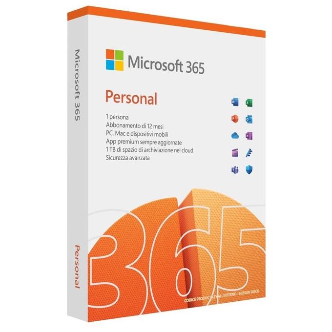foto del prodotto microsoft m365 personal italian subscription p10 eurozone 1 license medialess 1 anno