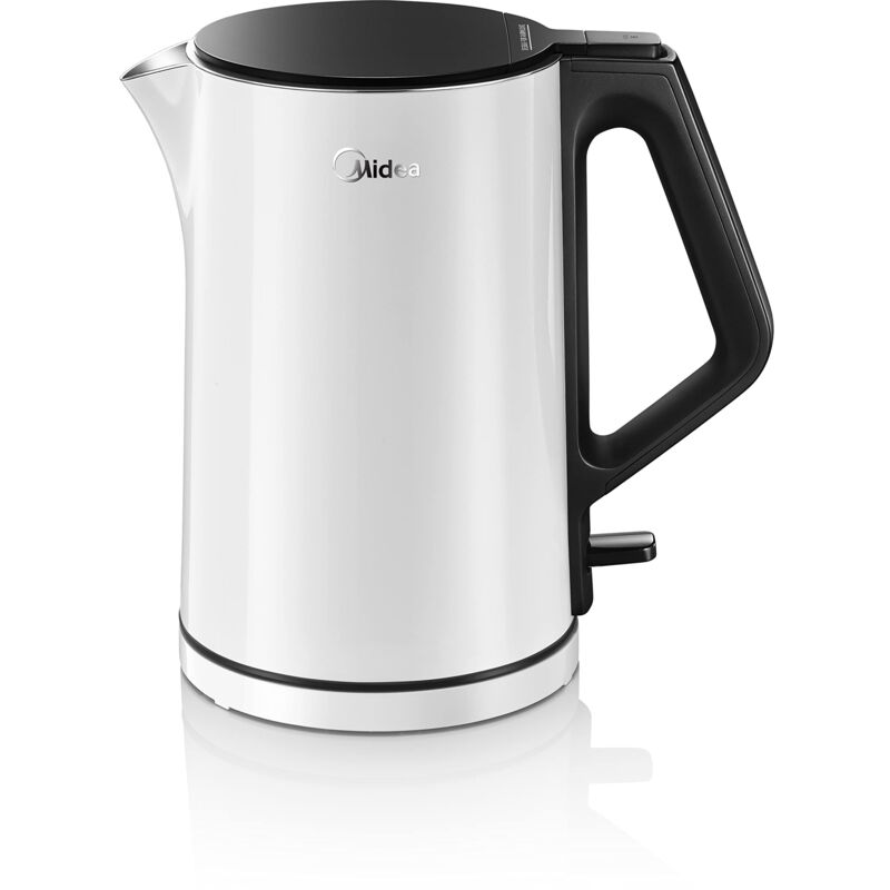 foto del prodotto midea bollitore acqua elettrico 1.5l,bollitore ad acqua calda senza bpa, base rotante a 360 ,indicatore 2200w rapida ebollizione spegnimento,