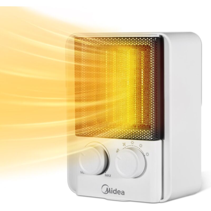 foto del prodotto midea nt20 22e termoventilatore verticale, 3 livelli di potenza, 2000 w, stufetta elettrica basso consumo, ceramica silenzioso, protezione