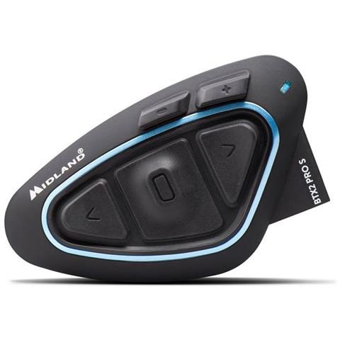 foto del prodotto midland btx2 pro s singolo c1414.04, interfono moto bluetooth singolo, auricolari casco impermeabili ipx6, cancellazione del rumore, fino a 8 persone, batteria 23h, portata 800 m