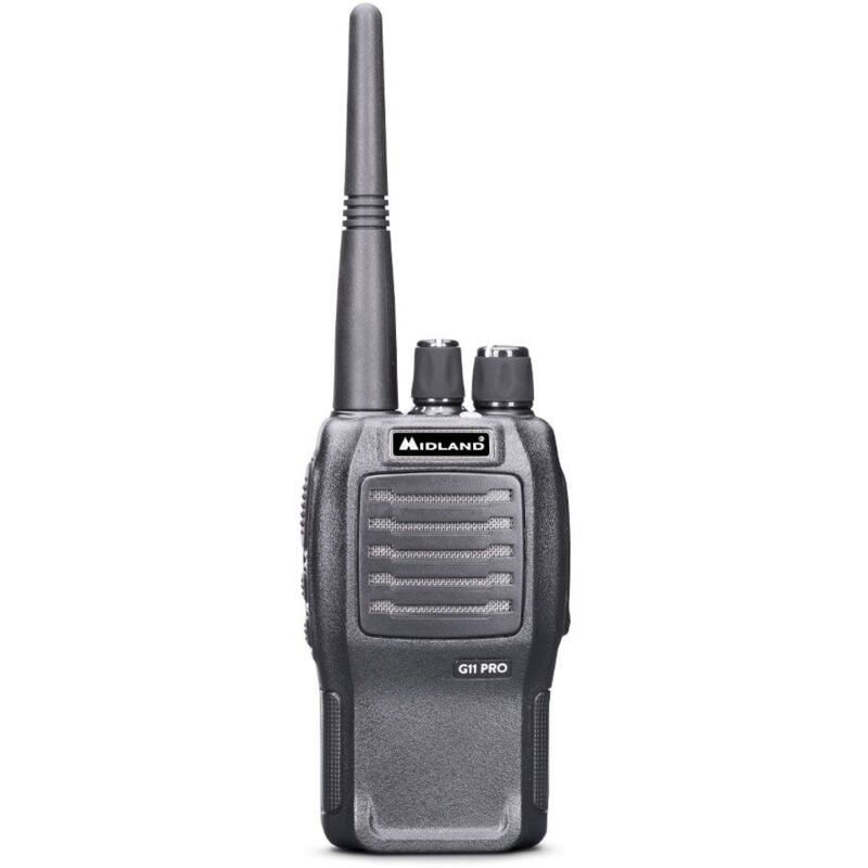 foto del prodotto midland walkie talkie g11 pro con batteria, caricabatterie e clip da cintura c966.06