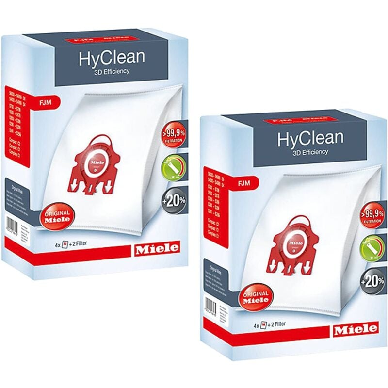 foto del prodotto miele set di 2 scatole di sacchetti 3d hyclean fjm efficienza per aspirapolvere compatto s700 s4000 e s6000 lotto di 2 