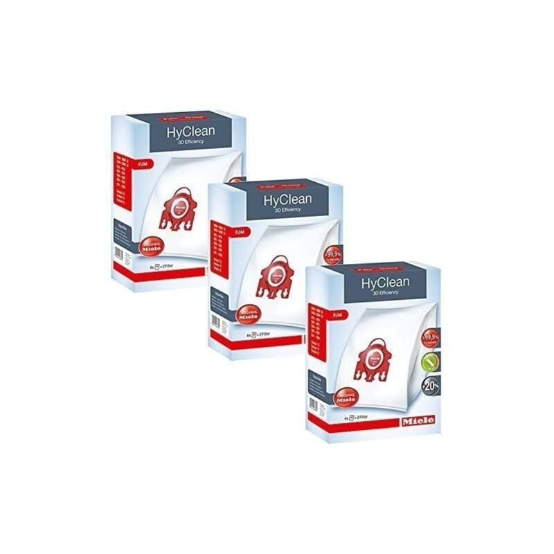 foto del prodotto miele set di 3 scatole di sacchetti 3d hyclean fjm efficienza per aspirapolvere compatto s700 s4000 e s6000