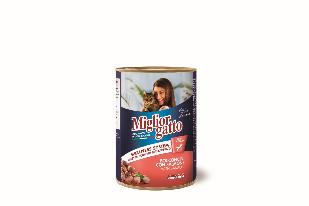 foto del prodotto migliorgatto bocconcini 405gr salmone
