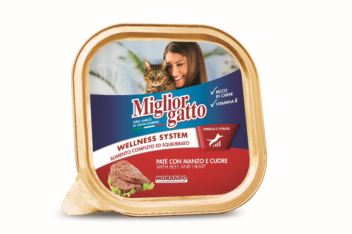 foto del prodotto migliorgatto vaschette 100gr manzo/cuore