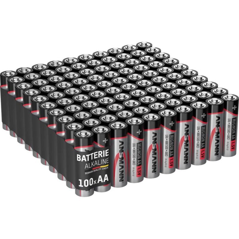 foto del prodotto mignon aa lr6 100er box batteria stilo aa alcalina manganese 1.5 v 100 pz. ansmann