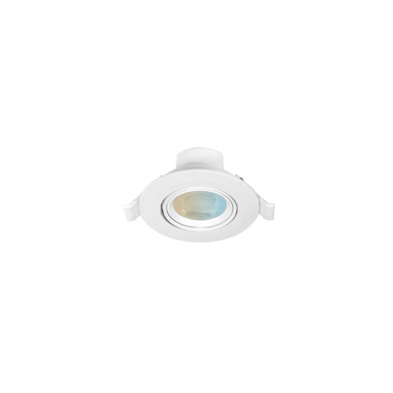 foto del prodotto miidex lighting faretto led orientabile 230v ik06 5w 500lm 60 90mm ip20 bianco cct 3000k 6500k foratura 68mm