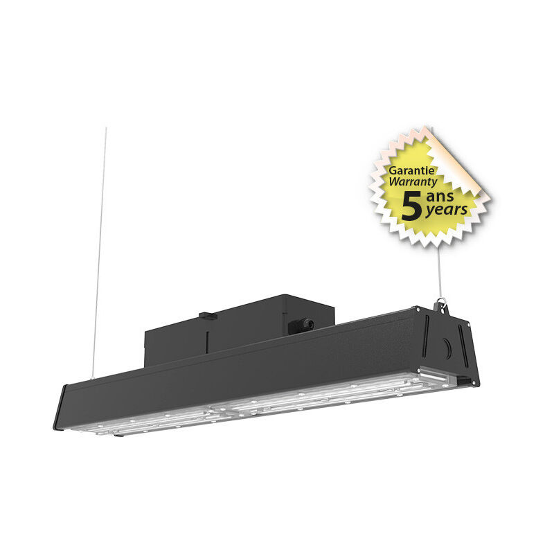 foto del prodotto miidex lighting lampada a led industriale 100w illuminazione potente 15.000lm bianco naturale 4000k nero ip65 impermeabile