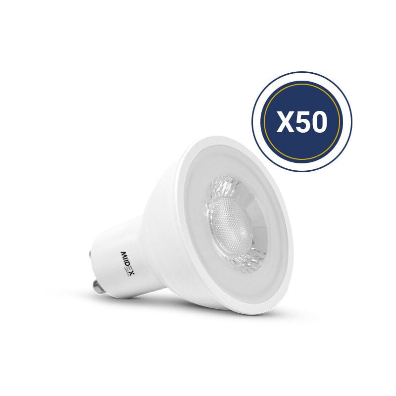 foto del prodotto miidex lighting lampadina led gu10 spot 7w 4000k bianco naturale dimmable 680lm confezione da 50