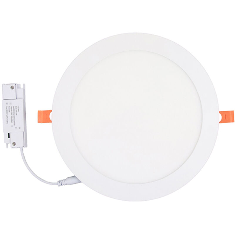 foto del prodotto miidex lighting - led incasso scatola chiara bianca 24w 2100lm/2280lm/2200lm 120° ø300x22mm - cct 3000k / 4000k / 6000k