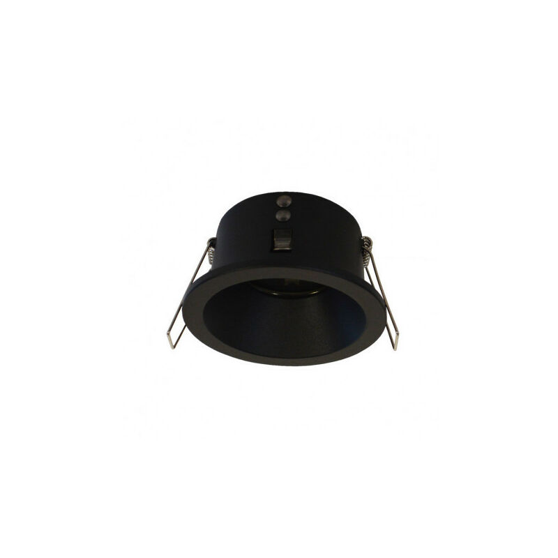 foto del prodotto miidex lighting led spot montato gu10 nero impermeabile ip65 ik08 85mm foratura 75 mm