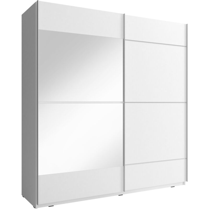 foto del prodotto mika iv 150 cm armadio scorrevole a 2 ante specchio bianco opaco