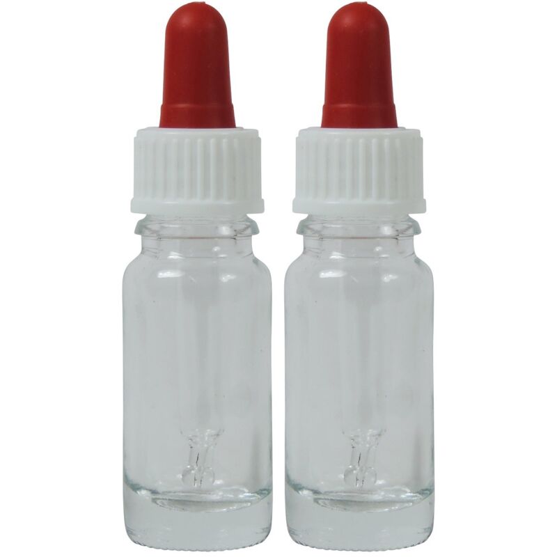 foto del prodotto mikken b06x19yykl 2 bottiglie per pipette da 10 ml in vetro trasparente, con pipetta in vetro made in germany e 2 etichette per etichette, vetro,