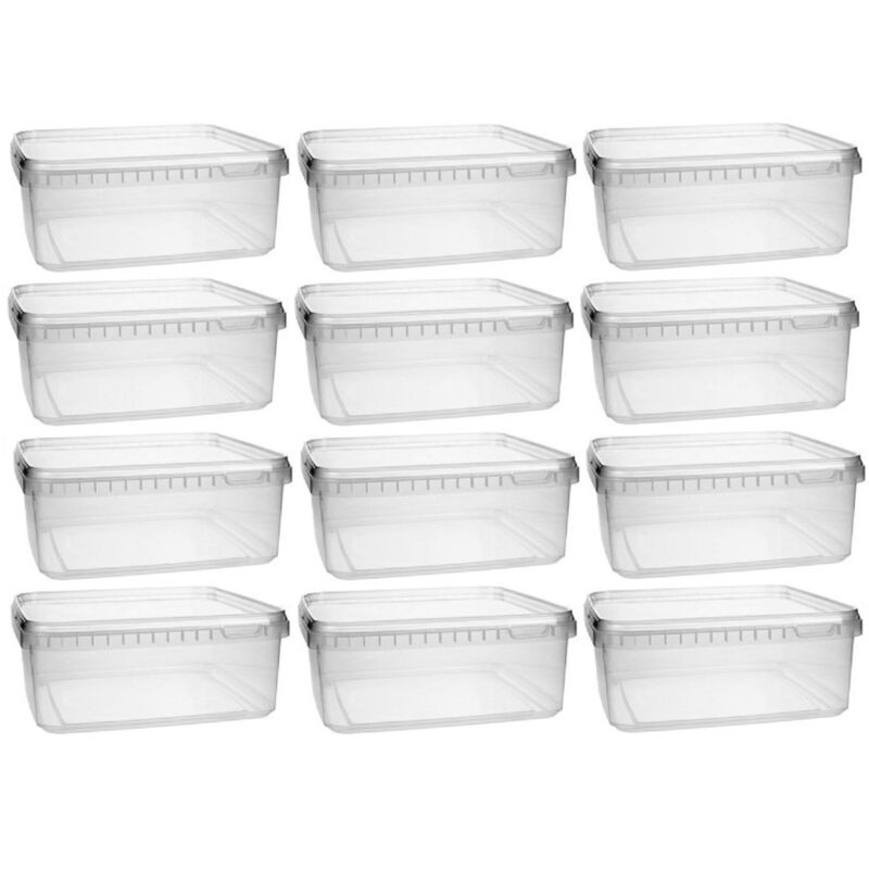 foto del prodotto mikken barattolo di plastica da 12 x 1,15 litri, con coperchio, senza bpa, per uso alimentare, con 1 paletta, pp, 12x 1,15 liter