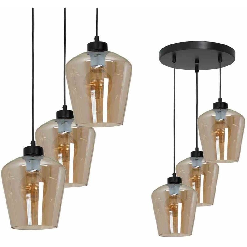 foto del prodotto milagro lampada a sospensione santiago ambra 3xe27