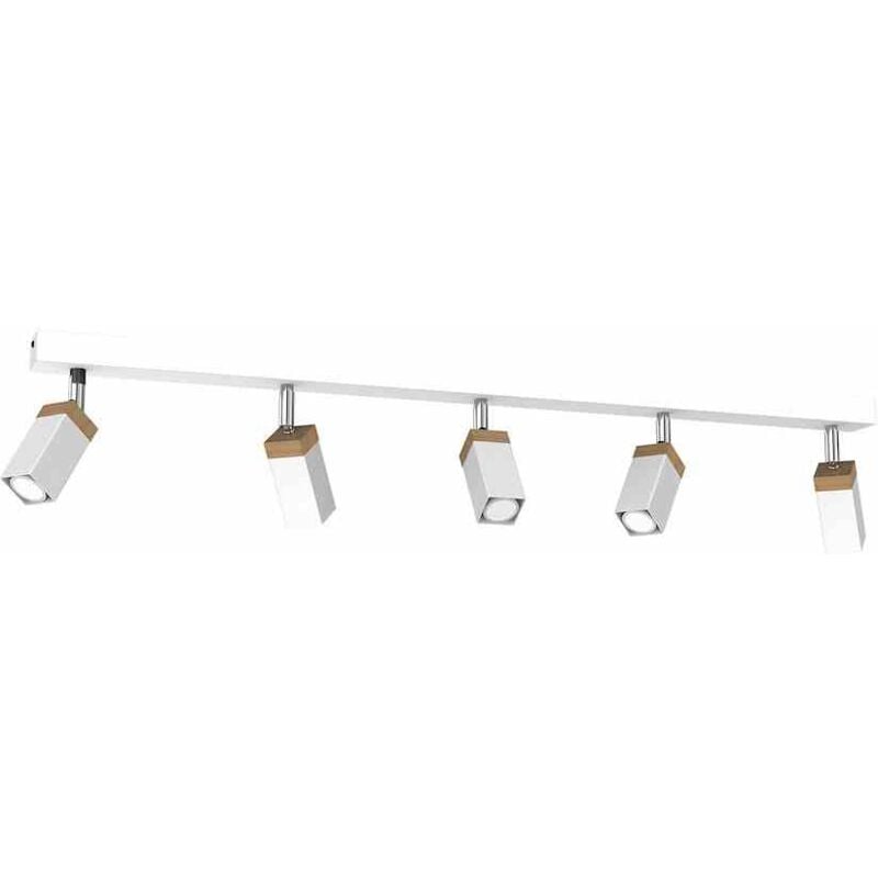foto del prodotto milagro lampada da soffitto solo sawn white legno patinato 5x mini gu10
