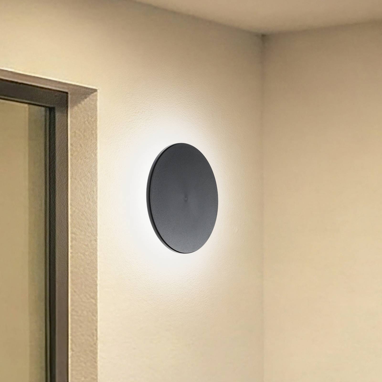 foto del prodotto milagro lighting applique a led disk, 25 cm, nero, plastica, ip65, cct