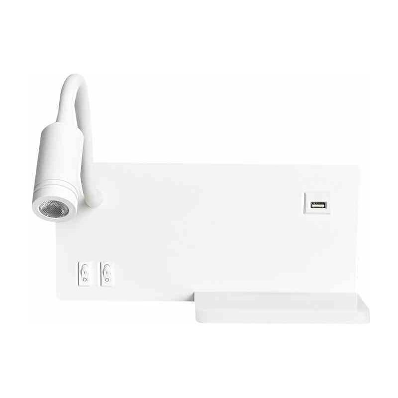 foto del prodotto milagro mensola led bianco 4w 5w 2w luce notturna sinistra con mensola