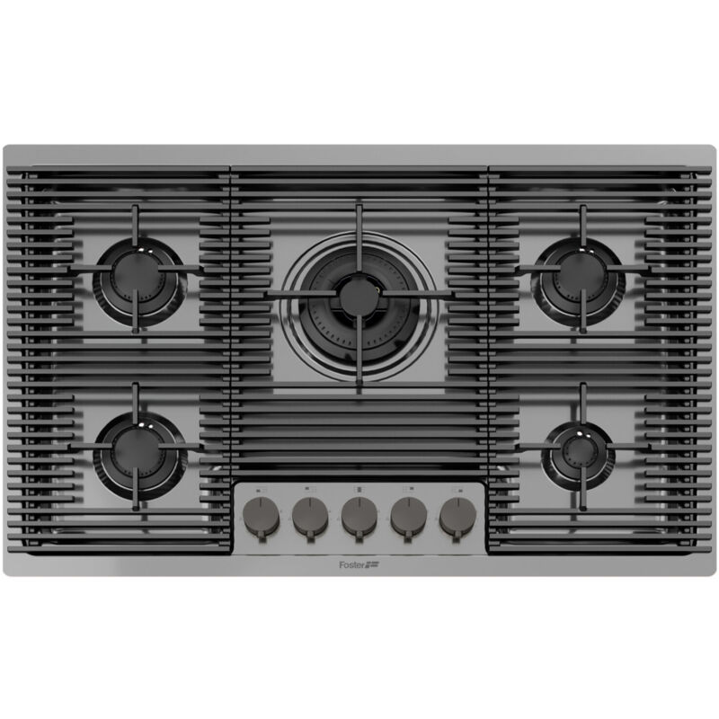 foto del prodotto milanello gun metal 5f. colore del prodotto metallico, posizionamento dell apparecchio da incasso, dimensione della larghezza del piano cottura 80