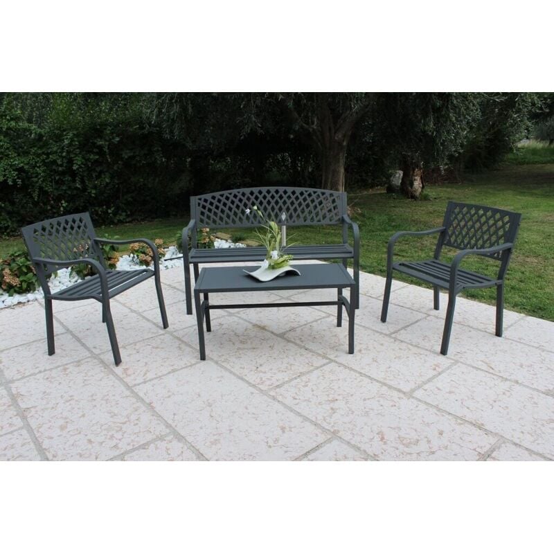 foto del prodotto milani home amado salotto da giardino 2 posti in ferro
