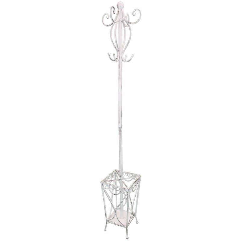foto del prodotto milani home appendiabiti da terra con portaombrelli stile provenzale in ferro verniciato cm 25 x 183 h