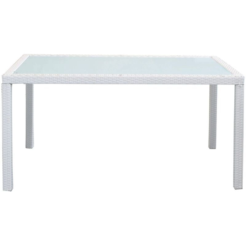 foto del prodotto milani home axona tavolo intreccio in rattan sintetico e vetro