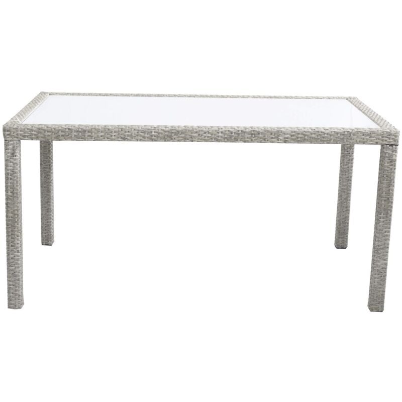 foto del prodotto milani home axona tavolo intreccio in rattan sintetico e vetro
