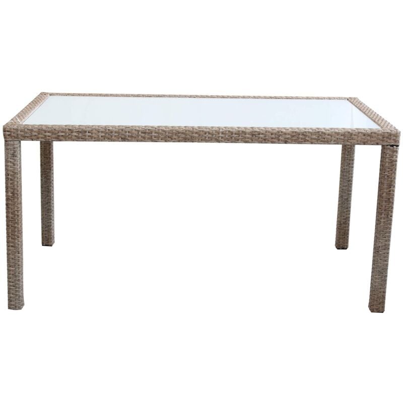 foto del prodotto milani home axona tavolo intreccio in rattan sintetico e vetro