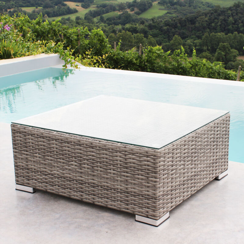 foto del prodotto milani home cambria tavolino per salotto modulare da esterno in alluminio e wicker