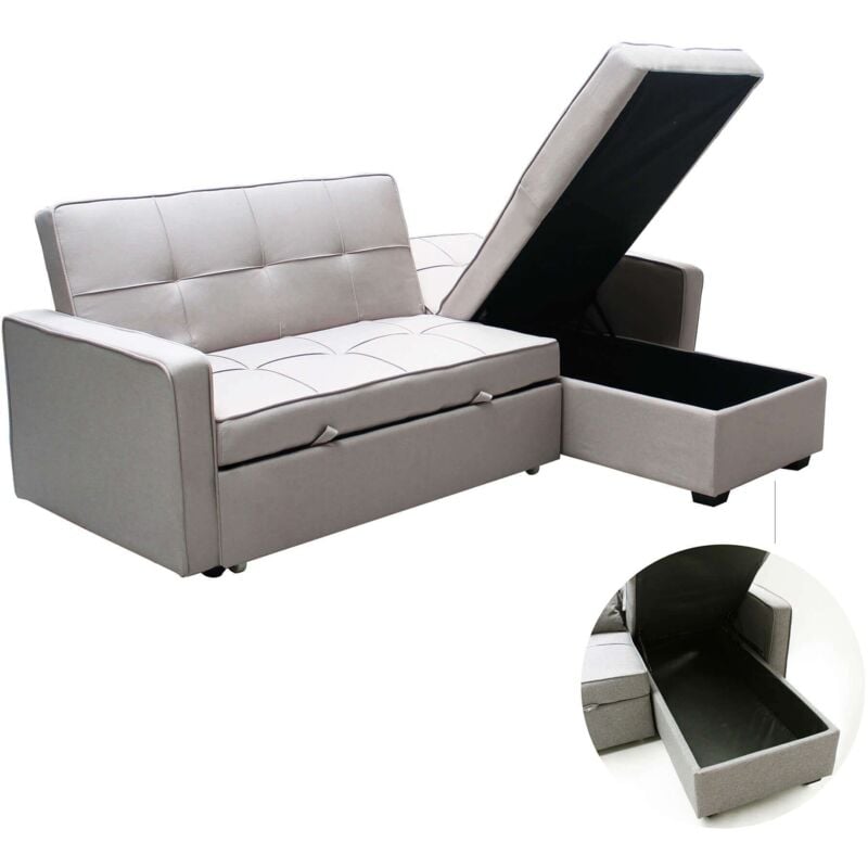 foto del prodotto milani home cloth divano letto con penisola