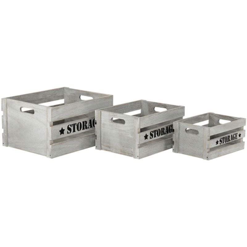 foto del prodotto milani home cooper set di 3 cassette in legno