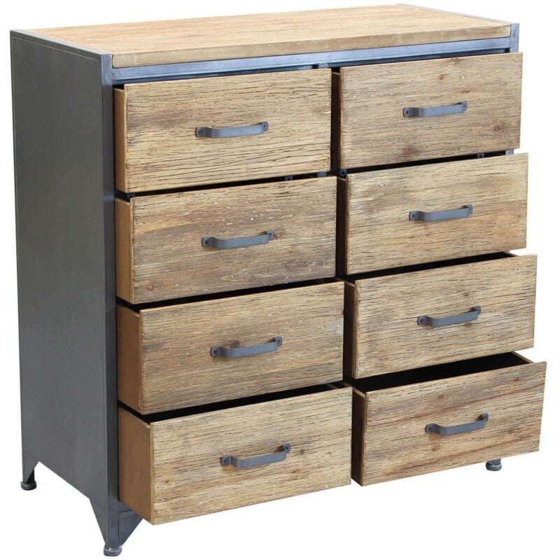foto del prodotto milani home dami cassettiera in legno e acciaio