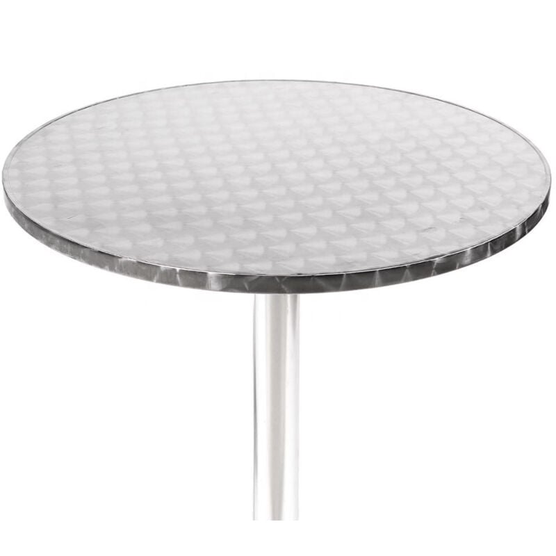 foto del prodotto milani home darcus tavolo rotondo a colonna acciaio e alluminio waterproof tondo
