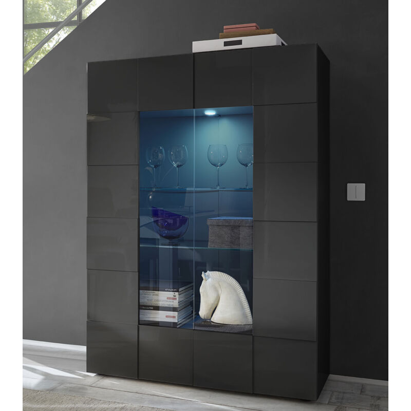 foto del prodotto milani home domo vetrina moderna con 2 ante