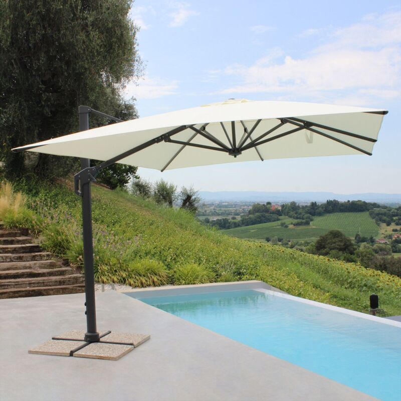 foto del prodotto milani home drax ombrellone 3x3 m con palo laterale e telo in nylon