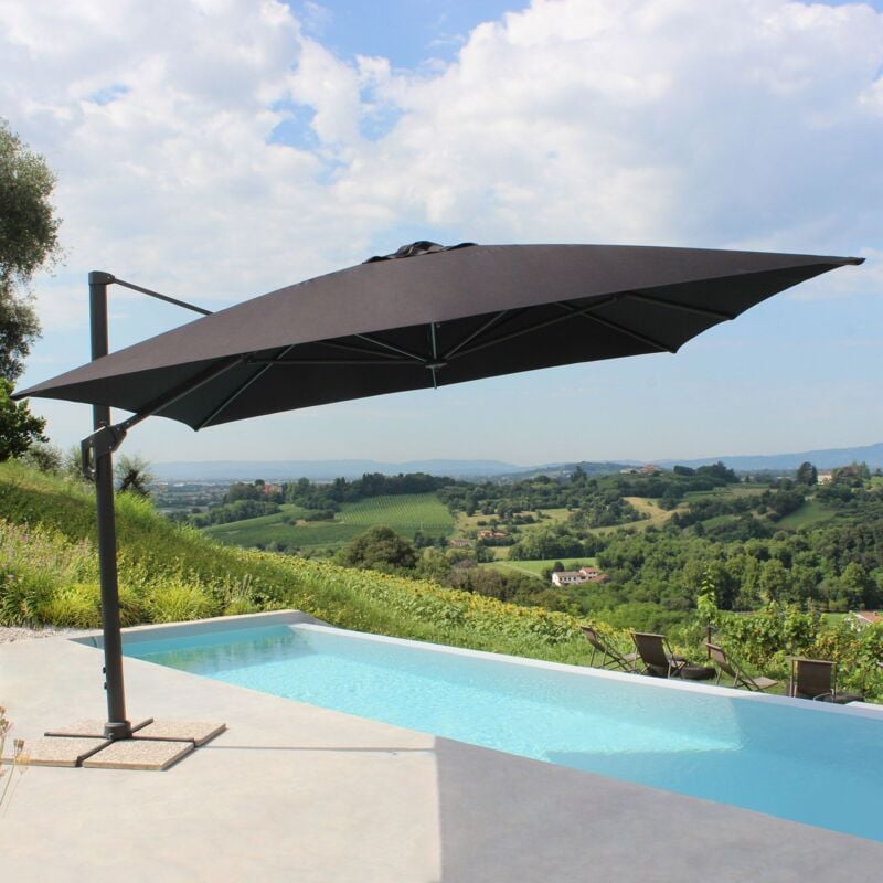 foto del prodotto milani home drax ombrellone 3x4 m con palo laterale e telo in nylon
