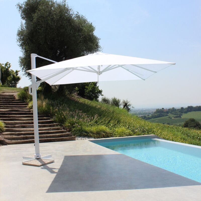 foto del prodotto milani home drax ombrellone 4x4 m con palo laterale e telo in nylon
