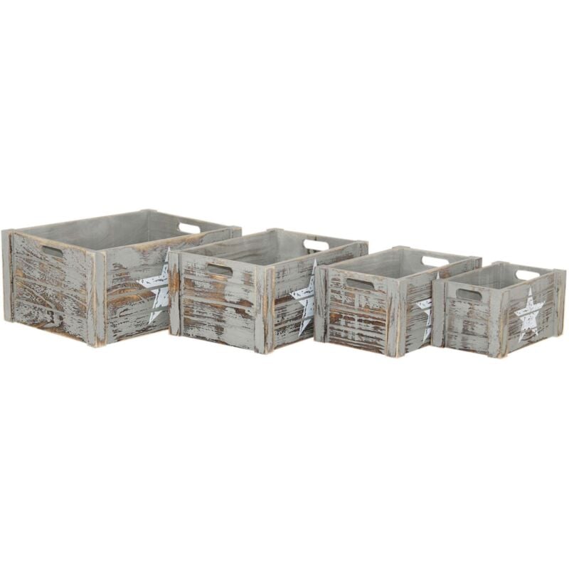 foto del prodotto milani home elias set di 4 cassette in legno