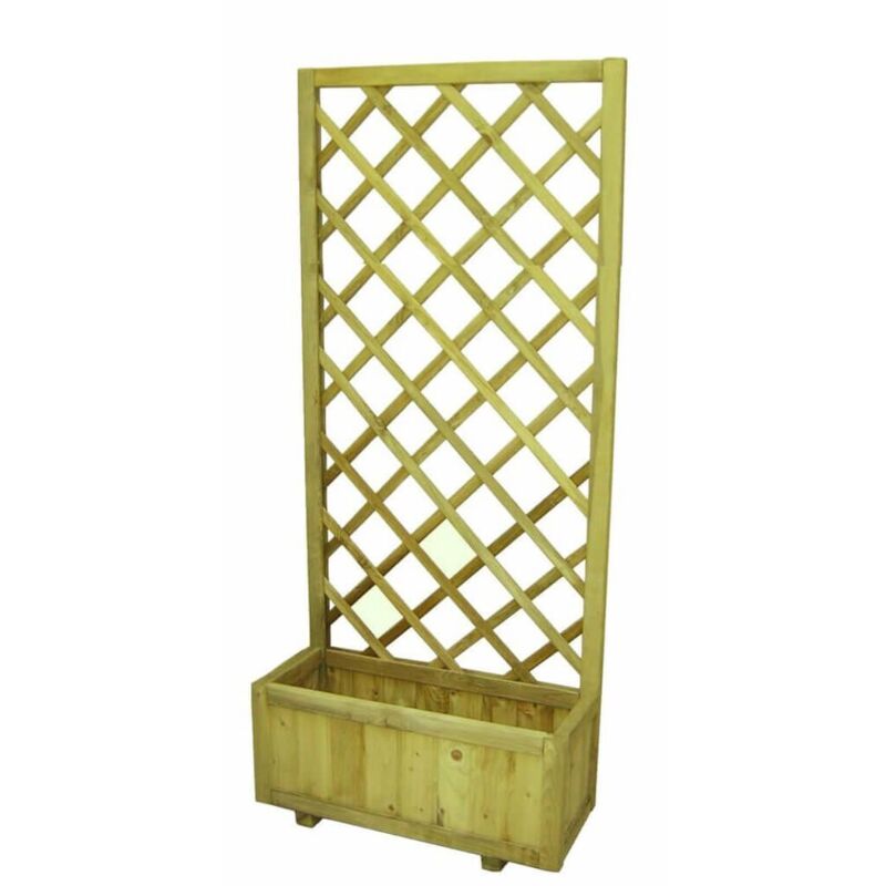 foto del prodotto milani home - fioriera da giardino in legno di pino impregnato con rete