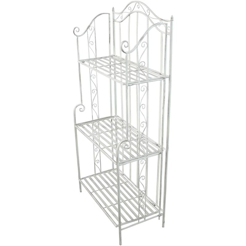 foto del prodotto milani home flavienne scaffale 3 piani stile provenzale in ferro verniciato