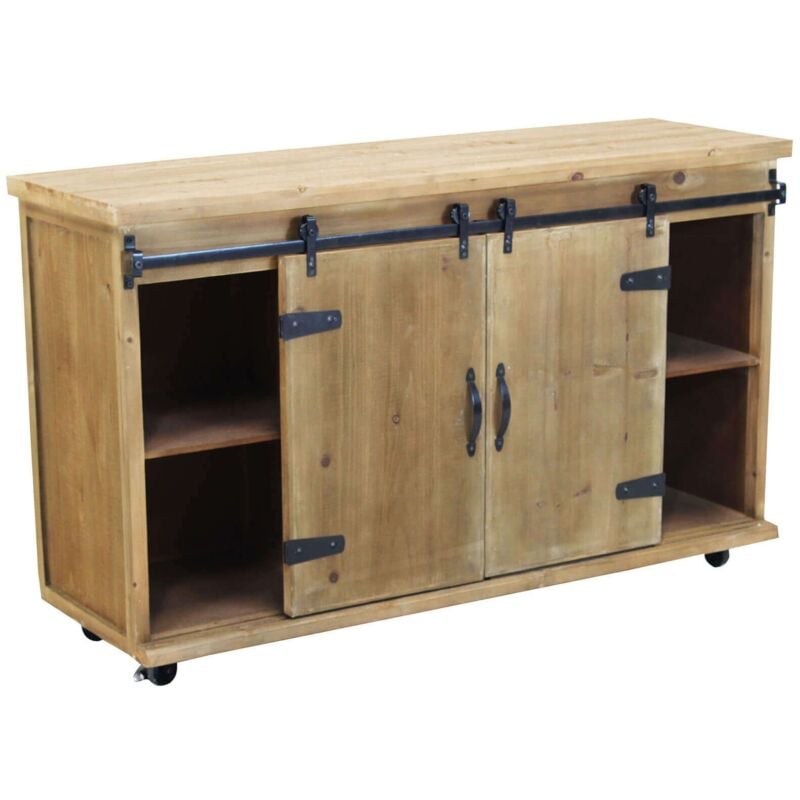 foto del prodotto milani home florence madia in legno con portabottiglie