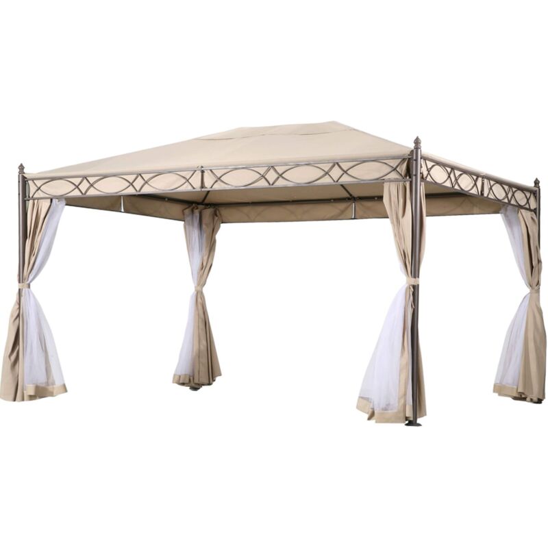 foto del prodotto milani home fores gazebo da giardino in acciaio completo di pareti