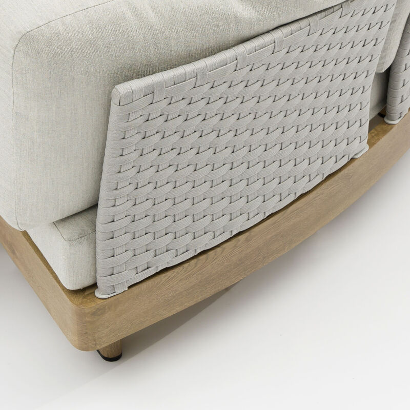 foto del prodotto milani home gamora divano dx con struttura in alluminio effetto legno