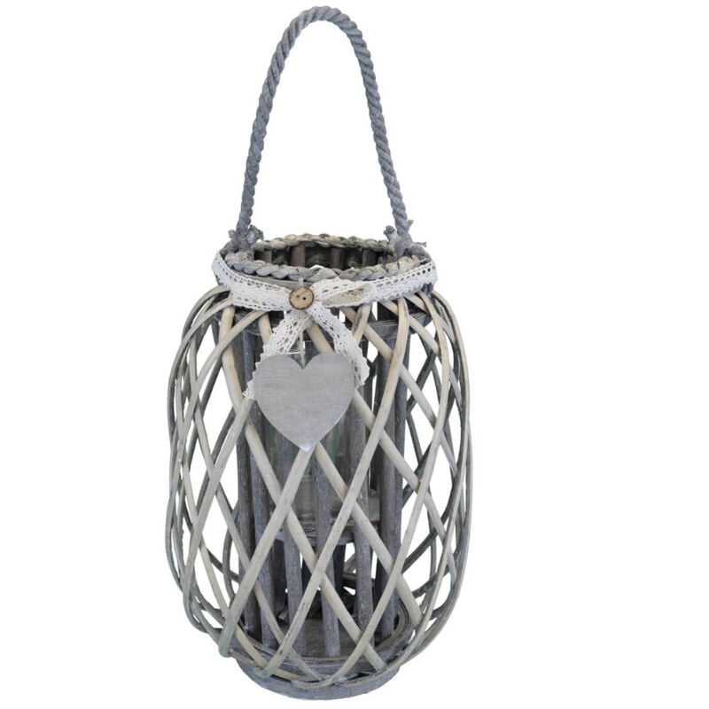 foto del prodotto milani home genevieve lanterna in vimini tondo 15 x 66 cm
