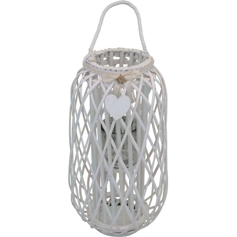 foto del prodotto milani home genevieve lanterna in vimini tondo 18 x 76 cm