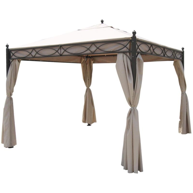 foto del prodotto milani home germen gazebo da giardino in acciaio completo di pareti laterali