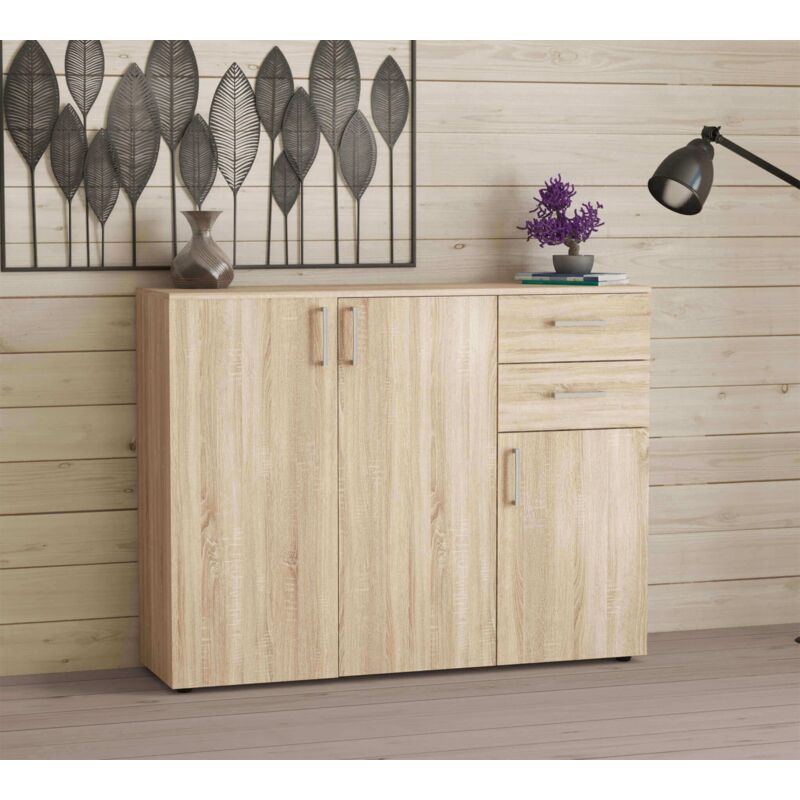 foto del prodotto milani home godwin madia moderna con 2 cassetti e tre ante