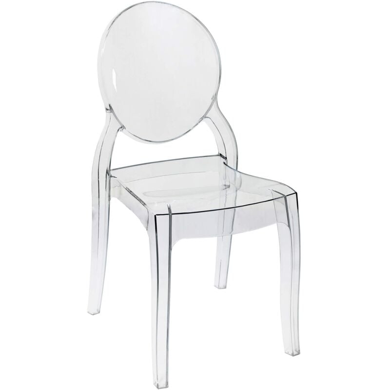 foto del prodotto milani home melodie sedia moderna in policarbonato trasparente set da 4